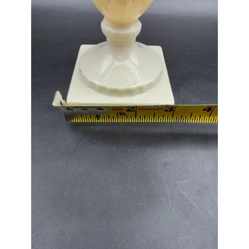 Vintage Lenox Trumpet Vase Green Mark 1931-1953 Ivory Yellow Fluted 9.5” USA